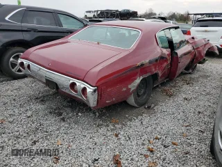 1971 Chevrolet Malibu с VIN 136371B141683, выставлен на аукционе Copart как лот 81059134 с пробегом 79 545 миль миль и Списание • Salvage title. История ставок и продаж доступна на DreamBid. Изображение 3.
