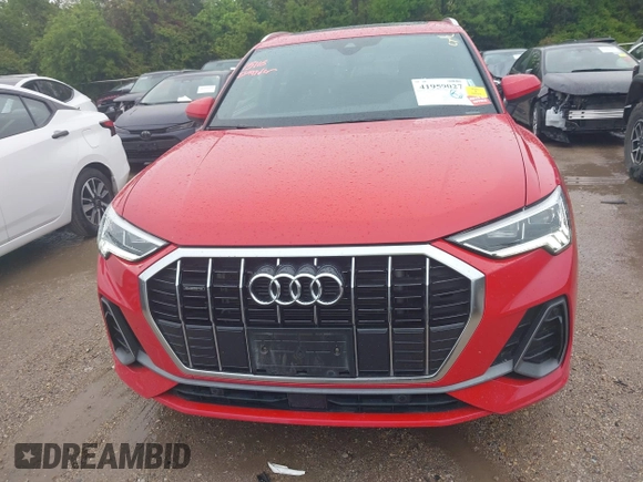 2024 Audi Q3 S line Premium with VIN WA1DECF36R1126631, listed as a IAAI auction lot 41959027 with 21,775 mi miles. Bid and sale history available at carsss.com. Image 12.