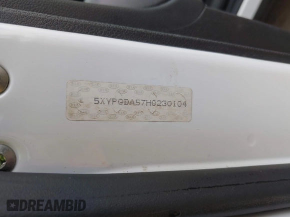2017 Kia Sorento LX with VIN 5XYPGDA57HG230104, listed as a IAAI auction lot 42124473 with 79,959 mi miles and . Bid and sale history available at carsss.com. Image 9.
