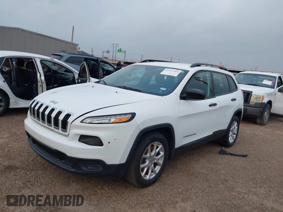 2015 Jeep Cherokee Sport with VIN 1C4PJLAB5FW761559, listed as a IAAI auction lot 41957494 with 54,614 mi miles. Bid and sale history available at carsss.com. Image 2.