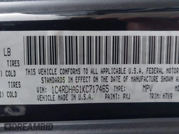 2019 Dodge Durango SXT Plus с VIN 1C4RDHAG1KC717465, выставлен на аукционе IAAI как лот 41183923 с пробегом 137 231 миль миль и . История ставок и продаж доступна на DreamBid. Изображение 9.