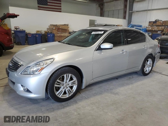 2012 Infiniti G37 x with VIN JN1CV6AR7CM970006, listed as a Copart auction lot 52084475 with 123,634 mi miles and Salvage Title. Bid and sale history available at carsss.com. Image 1.
