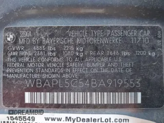 2011 BMW 3 Series 335i xDrive with VIN WBAPL5C54BA919553, listed as a IAAI auction lot 41763553 with 118,512 mi miles and . Bid and sale history available at DreamBid. Image 9.