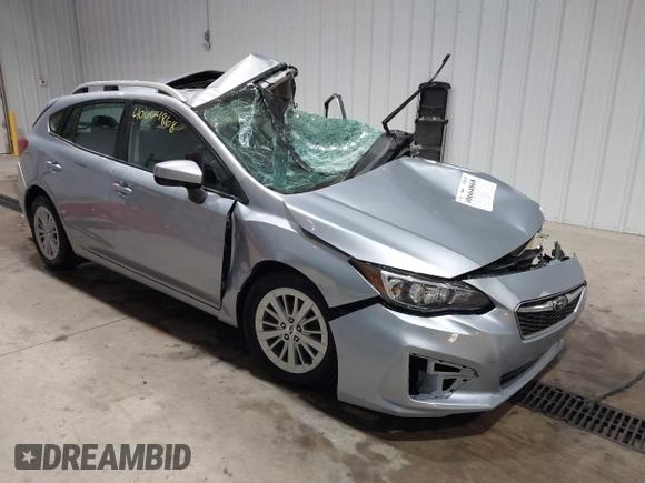 2018 Subaru Impreza Premium with VIN 4S3GTAD67J3724617, listed as a IAAI auction lot 40664868 with 1 mi miles. Bid and sale history available at carsss.com. Image 1.