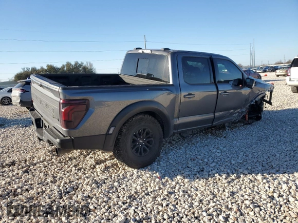 2024 Ford F-150 Raptor with VIN 1FTFW1RG7RFA11716, listed as a Copart auction lot 47696685 with 11,383 mi miles and Salvage Title. Bid and sale history available at DreamBid. Image 3.