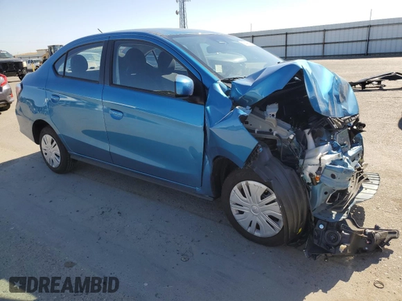 2024 Mitsubishi Mirage ES with VIN ML32FUFJXRHF12996, listed as a Copart auction lot 55492395 with 3,388 mi miles and Salvage title. Bid and sale history available at DreamBid. Image 4.