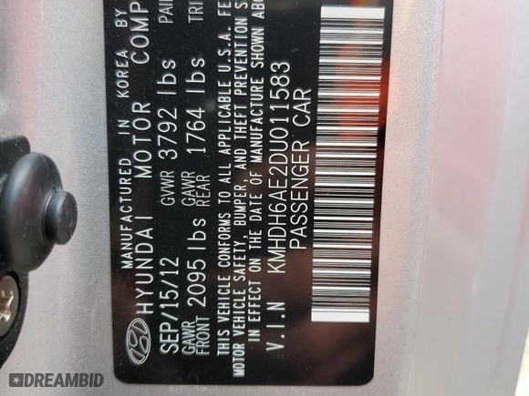 2013 Hyundai Elantra Coupe GS PZEV with VIN KMHDH6AE2DU011583, listed as a Copart auction lot 74499184 with 69,391 mi miles and Non Repairable. Bid and sale history available at carsss.com. Image 13.
