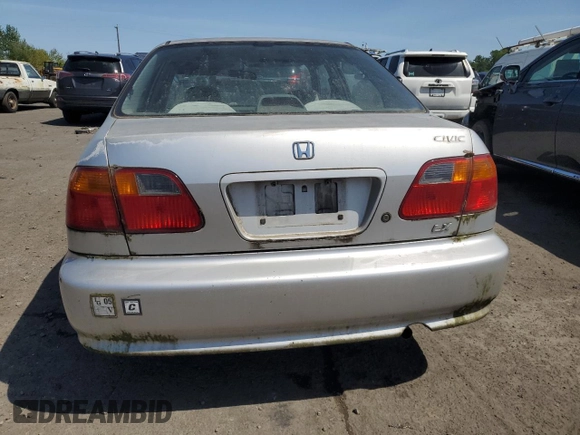 1999 Honda Civic LX with VIN 2HGEJ6673XH504043, listed as a Copart auction lot 55201185 with 220,352 mi miles and Clean Title. Bid and sale history available at carsss.com. Image 6.