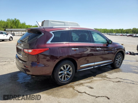 2015 Infiniti QX60 with VIN 5N1AL0MNXFC543215, listed as a Copart auction lot 52249185 with 76,482 mi miles and Salvage Title. Bid and sale history available at carsss.com. Image 3.