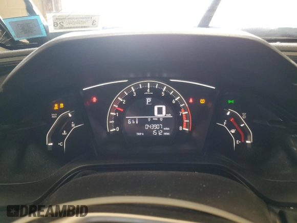 2017 Honda Civic Sedan LX with VIN 2HGFC2F5XHH511224, listed as a Copart auction lot 50261825 with 43,907 mi miles and Salvage Title. Bid and sale history available at carsss.com. Image 9.