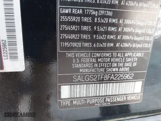 2015 Land Rover Range Rover Supercharged with VIN SALGS2TF8FA225962, listed as a IAAI auction lot 41757065 with 123,590 mi miles. Bid and sale history available at carsss.com. Image 9.
