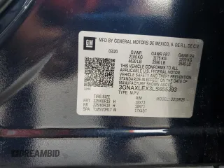 2020 Chevrolet Equinox LT with VIN 3GNAXLEX3LS655393, listed as a Copart auction lot 51214535 with 107,035 mi miles and Salvage Title. Bid and sale history available at carsss.com. Image 13.