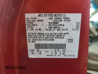 2005 Ford Escape XLT with VIN 1FMYU03175KA63888, listed as a Copart auction lot 71617174 with 145,107 mi miles and Salvage Title. Bid and sale history available at carsss.com. Image 15.