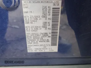 2018 Nissan Rogue SV z VIN 5N1AT2MV8JC852721, wystawiony jako Copart lot #58755385 z przebiegiem 69 454 mil mil oraz Szkoda całkowita • Salvage title. Historia ofert i sprzedaży dostępna na DreamBid. Obrazek 13.