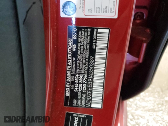 2018 Mercedes-Benz E-Class AMG E 43 with VIN WDDZF6EB9JA350389, listed as a Copart auction lot 42854585 with 28,196 mi miles and Salvage Title. Bid and sale history available at carsss.com. Image 13.