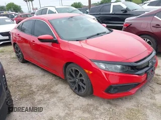 2019 Honda Civic Sport with VIN 2HGFC2F81KH583897, listed as a IAAI auction lot 41968004 with 57,029 mi miles and . Bid and sale history available at DreamBid. Image 1.