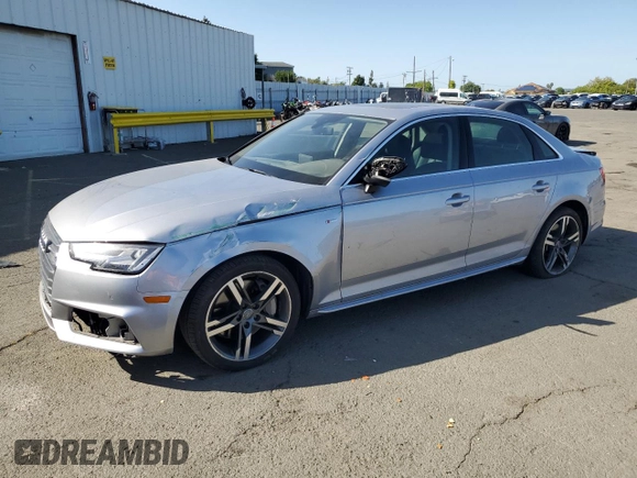 2017 Audi A4 Premium Plus with VIN WAUENAF48HN009340, listed as a Copart auction lot 54080165 with 120,977 mi miles and Salvage title. Bid and sale history available at DreamBid. Image 1.