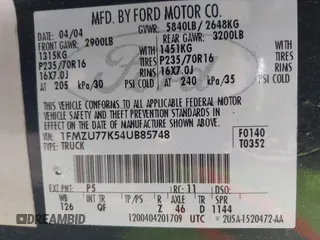 2004 Ford Explorer Sport Trac XLS с VIN 1FMZU77K54UB85748, выставлен на аукционе IAAI как лот 42389389 с пробегом 161 730 миль миль и . История ставок и продаж доступна на DreamBid. Изображение 9.