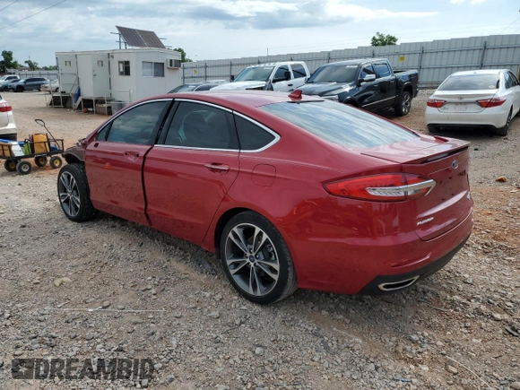 2020 Ford Fusion Titanium with VIN 3FA6P0K91LR180973, listed as a Copart auction lot 60023215 with 26,615 mi miles and Salvage title. Bid and sale history available at DreamBid. Image 2.