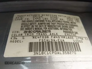 2010 Nissan Versa S z VIN 3N1BC1CP0AL358270, wystawiony jako IAAI lot #42203337 z przebiegiem 157 736 mil mil oraz . Historia ofert i sprzedaży dostępna na DreamBid. Obrazek 9.