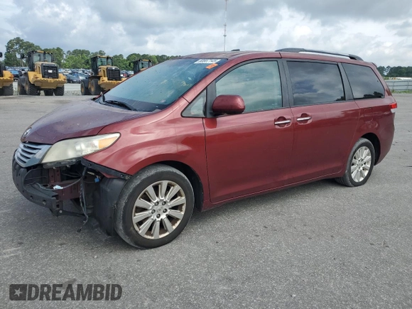 2011 Toyota Sienna XLE with VIN 5TDDK3DCXBS024257, listed as a Copart auction lot 60667145 with 283,609 mi miles and Salvage title. Bid and sale history available at DreamBid. Image 1.