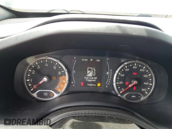 2020 Jeep Renegade Sport with VIN ZACNJBAB7LPL02959, listed as a Copart auction lot 59115815 with 74,307 mi miles and Salvage title. Bid and sale history available at DreamBid. Image 9.
