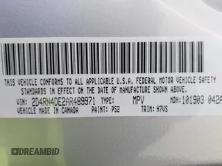 2010 Dodge Grand Caravan SE with VIN 2D4RN4DE2AR489971, listed as a IAAI auction lot 41895646 with 58,463 mi miles and . Bid and sale history available at DreamBid. Image 9.