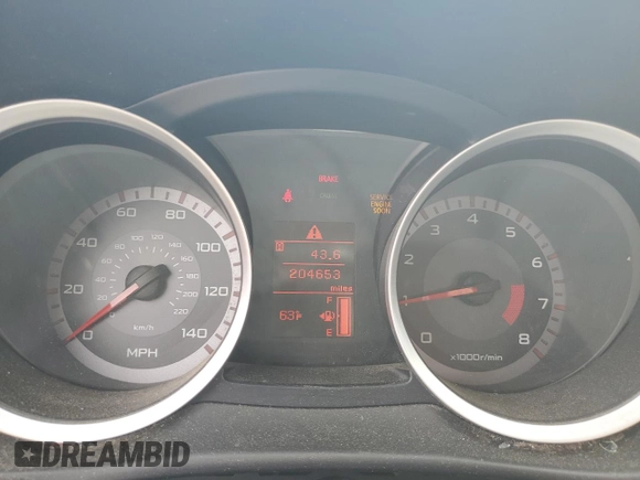 2008 Mitsubishi Lancer DE with VIN JA3AU26U78U033997, listed as a Copart auction lot 52123644 with 204,653 mi miles and Non Repairable. Bid and sale history available at carsss.com. Image 9.