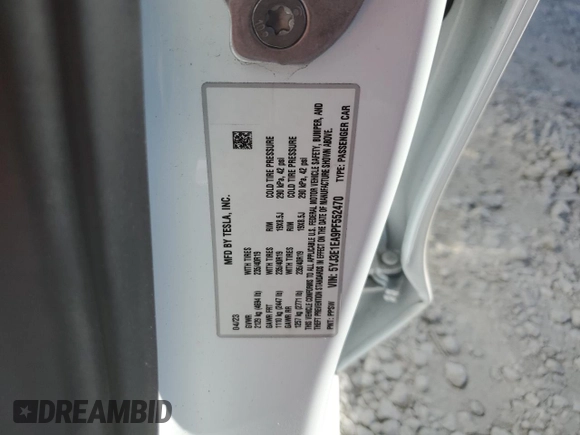 2023 Tesla Model 3 with VIN 5YJ3E1EA9PF552470, listed as a Copart auction lot 48458625 with 13,390 mi miles and Salvage Title. Bid and sale history available at DreamBid. Image 13.