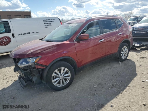 2016 Nissan Rogue S with VIN KNMAT2MVXGP618862, listed as a Copart auction lot 50048135 with 134,603 mi miles and Salvage Title. Bid and sale history available at carsss.com. Image 1.