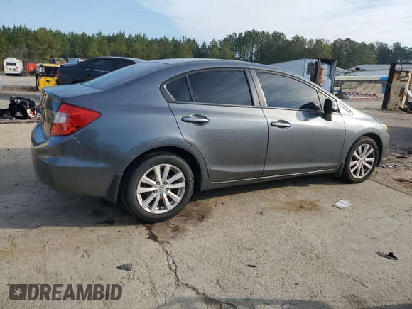 2012 Honda Civic EX with VIN 19XFB2F87CE052413, listed as a Copart auction lot 46215765 with 128,207 mi miles and Salvage Title. Bid and sale history available at DreamBid. Image 3.