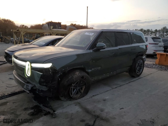 2025 Rivian R1S Adventure with VIN 7PDSGBBA1SN049423, listed as a Copart auction lot 77738224 with 0 mi miles and Salvage Title. Bid and sale history available at carsss.com. Image 1.