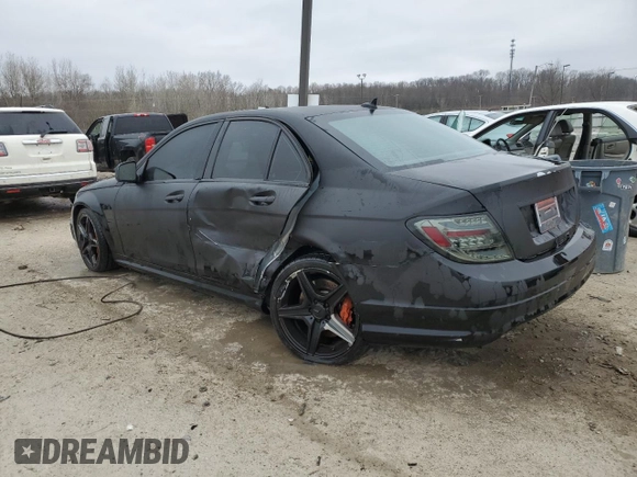 2009 Mercedes-Benz C 63 AMG with VIN WDDGF77X29F200760, listed as a Copart auction lot 42712085 with 190,527 mi miles and Salvage Title. Bid and sale history available at DreamBid. Image 2.