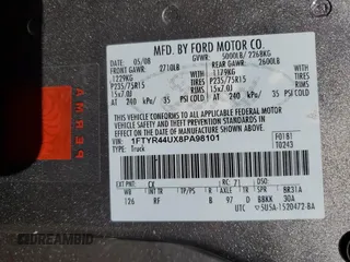 2008 Ford Ranger XLT with VIN 1FTYR44UX8PA98101, listed as a Copart auction lot 53367425 with 102,014 mi miles and Salvage title. Bid and sale history available at DreamBid. Image 14.