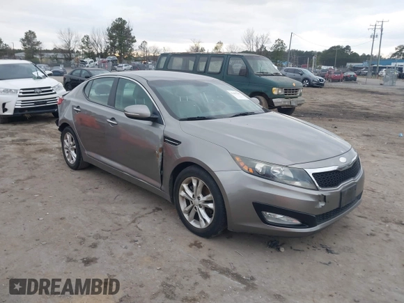 2013 Kia Optima EX with VIN 5XXGN4A75DG185427, listed as a IAAI auction lot 41403385 with 90,015 mi miles. Bid and sale history available at carsss.com. Image 1.