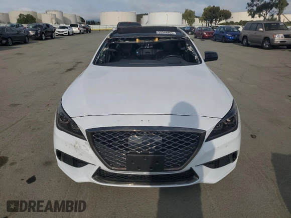 2018 Genesis G80 Sport with VIN KMHGN4JB7JU241017, listed as a Copart auction lot 52548865 with 90,560 mi miles and Salvage title. Bid and sale history available at DreamBid. Image 5.