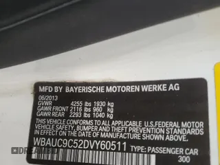 2013 BMW 1 Series 135i with VIN WBAUC9C52DVY60511, listed as a Copart auction lot 61339084 with Not Provided miles and Non Repairable. Bid and sale history available at carsss.com. Image 12.