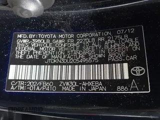 2012 Toyota Prius One z VIN JTDKN3DU2C5495575, wystawiony jako IAAI lot #41905961 z przebiegiem 97 186 mil mil oraz . Historia ofert i sprzedaży dostępna na DreamBid. Obrazek 9.