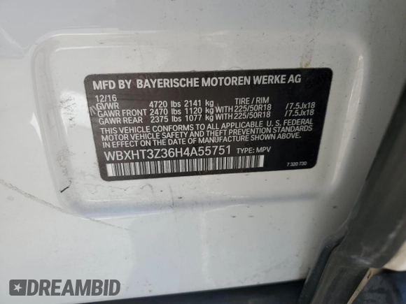2017 BMW X1 xDrive28i z VIN WBXHT3Z36H4A55751, wystawiony jako Copart lot #56922145 z przebiegiem 62 760 mil mil oraz Szkoda całkowita • Salvage title. Historia ofert i sprzedaży dostępna na DreamBid. Obrazek 14.