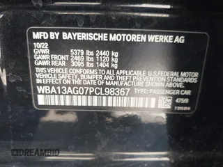 2023 BMW 5 Series 530e with VIN WBA13AG07PCL98367, listed as a IAAI auction lot 42020929 with 69,913 mi miles and . Bid and sale history available at DreamBid. Image 9.