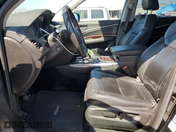 2014 Acura MDX Technology with VIN 5FRYD3H4XEB010641, listed as a Copart auction lot 59573205 with 135,968 mi miles and Salvage title. Bid and sale history available at DreamBid. Image 7.