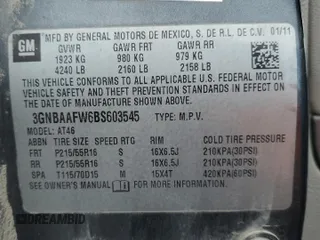 2011 Chevrolet HHR LS с VIN 3GNBAAFW6BS603545, выставлен на аукционе Copart как лот 57809955 с пробегом 141 482 миль миль и Списание • Salvage title. История ставок и продаж доступна на DreamBid. Изображение 13.