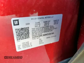 2021 GMC Acadia SLT z VIN 1GKKNMLS6MZ155785, wystawiony jako Copart lot #56172285 z przebiegiem 33 724 mil mil oraz Szkoda całkowita • Salvage title. Historia ofert i sprzedaży dostępna na DreamBid. Obrazek 14.