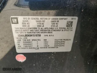 2017 Chevrolet Equinox LS with VIN 2GNALBEK8H1518799, listed as a Copart auction lot 89191695 with 0 mi miles and Salvage Title. Bid and sale history available at carsss.com. Image 14.