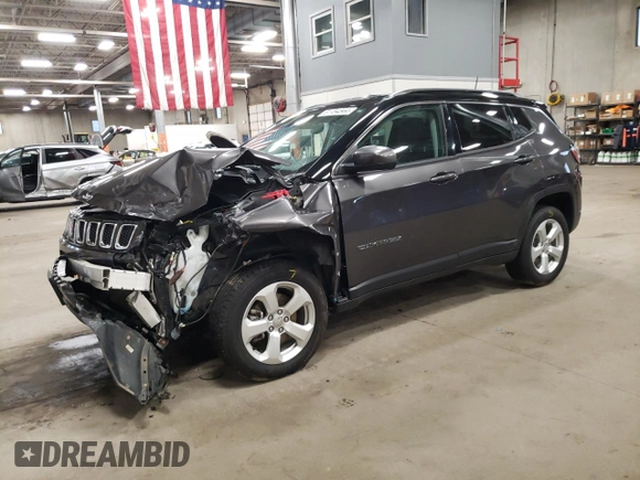 2020 Jeep Compass Latitude with VIN 3C4NJDBB7LT156620, listed as a Copart auction lot 81154344 with 55,098 mi miles and Salvage Title. Bid and sale history available at carsss.com. Image 1.