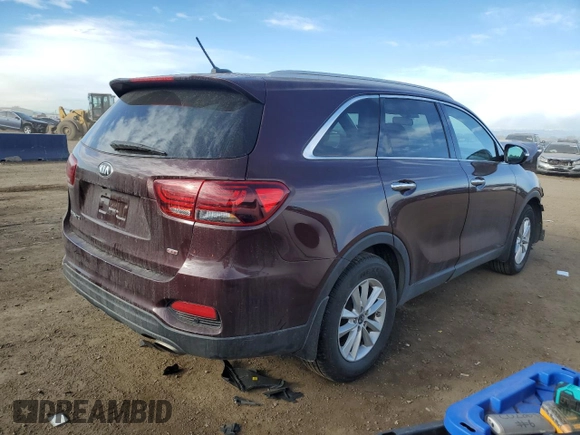 2020 Kia Sorento LX with VIN 5XYPG4A32LG650912, listed as a Copart auction lot 46738265 with 77,224 mi miles and Salvage Title. Bid and sale history available at carsss.com. Image 3.
