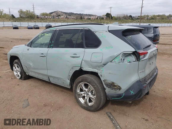 2020 Toyota RAV4 Hybrid XLE with VIN 2T3RWRFV2LW057300, listed as a Copart auction lot 54762655 with 96,624 mi miles and Salvage title. Bid and sale history available at DreamBid. Image 2.