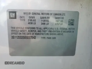 2014 Chevrolet Impala LT with VIN 2G1125S35E9207542, listed as a Copart auction lot 53874915 with 162,794 mi miles and Salvage Title. Bid and sale history available at DreamBid. Image 12.