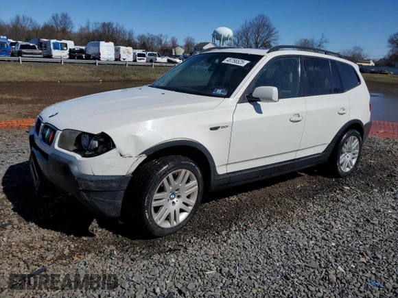 2005 BMW X3 3.0i with VIN WBXPA93435WD16095, listed as a Copart auction lot 48756525 with 207,134 mi miles and Salvage Title. Bid and sale history available at DreamBid. Image 1.