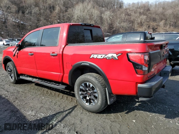 2021 Nissan Titan Pro-4X with VIN 1N6AA1ED1MN511189, listed as a Copart auction lot 46675015 with 51,162 mi miles and Non repairable. Bid and sale history available at DreamBid. Image 2.
